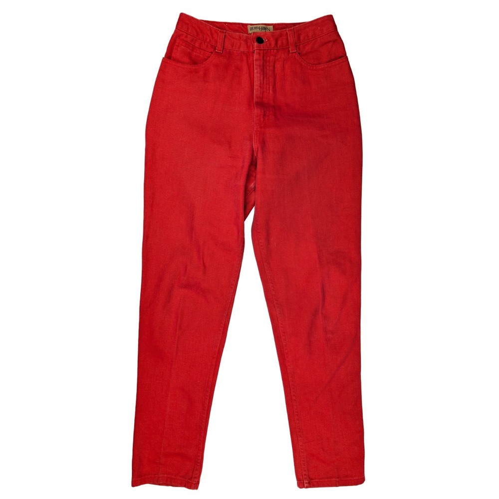 Ruff Hewn Regular Fit Red Corduroy Tapered Jeans Women's Size 10 Vintage‎